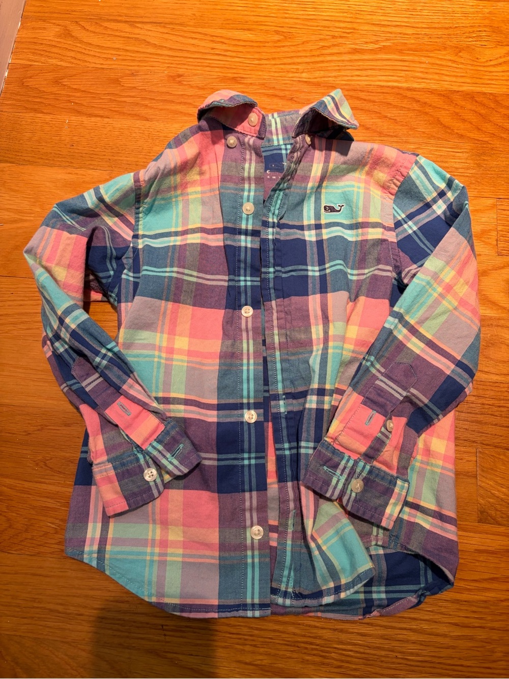 Vineyard Vines Kids Plaid Button-Down Shirt in Pink, Blue & Teal